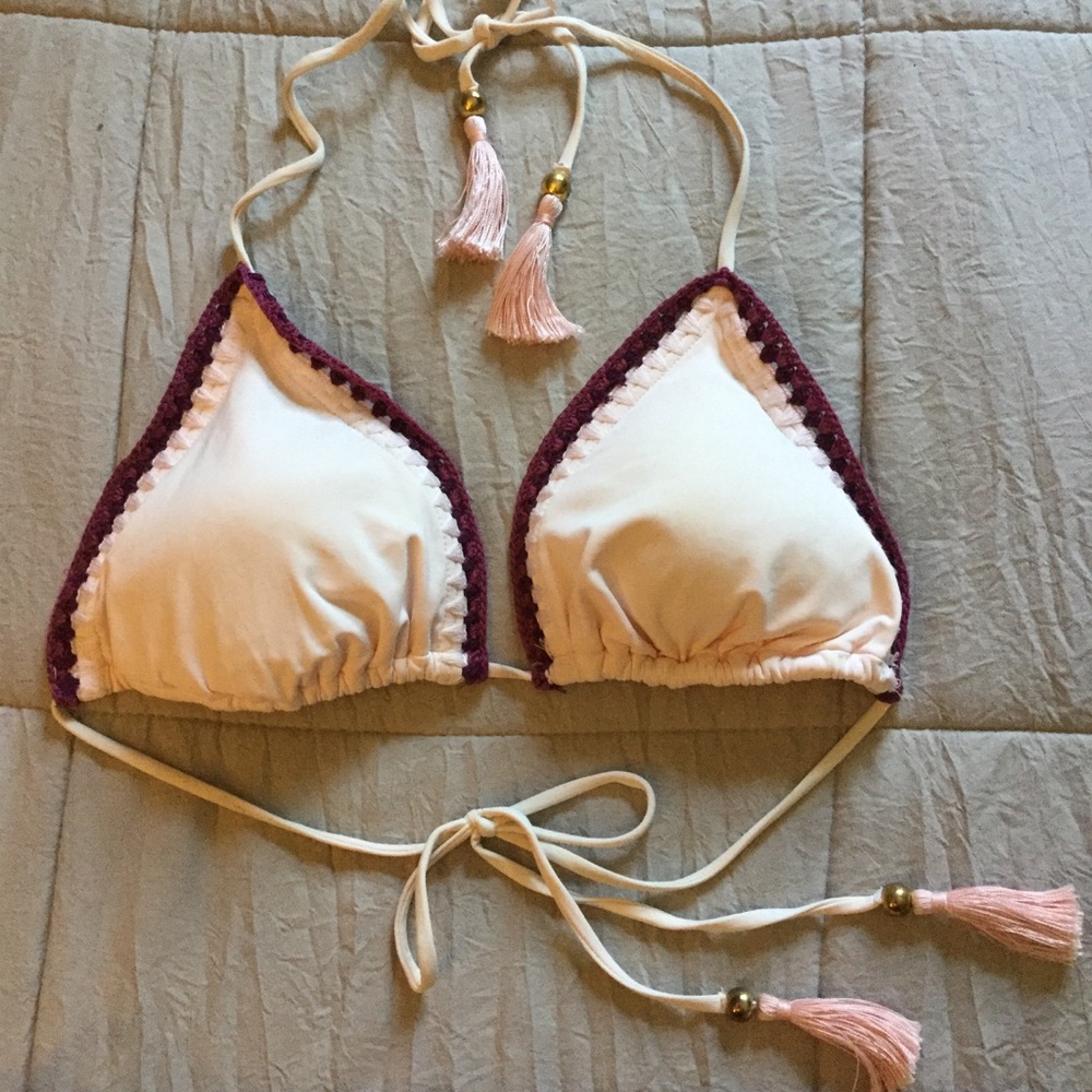 Pale pink bikini with purple & gold accents - Picture 2 of 8